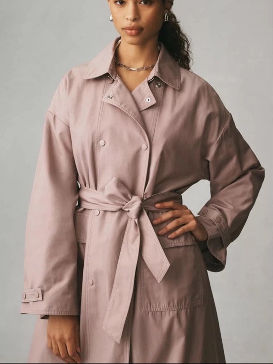 Anthropologie Jackets & Blazers - Anthropologie Mauve Trench Coat Lightweight Long Jacket Chic Minimalist. Size M
